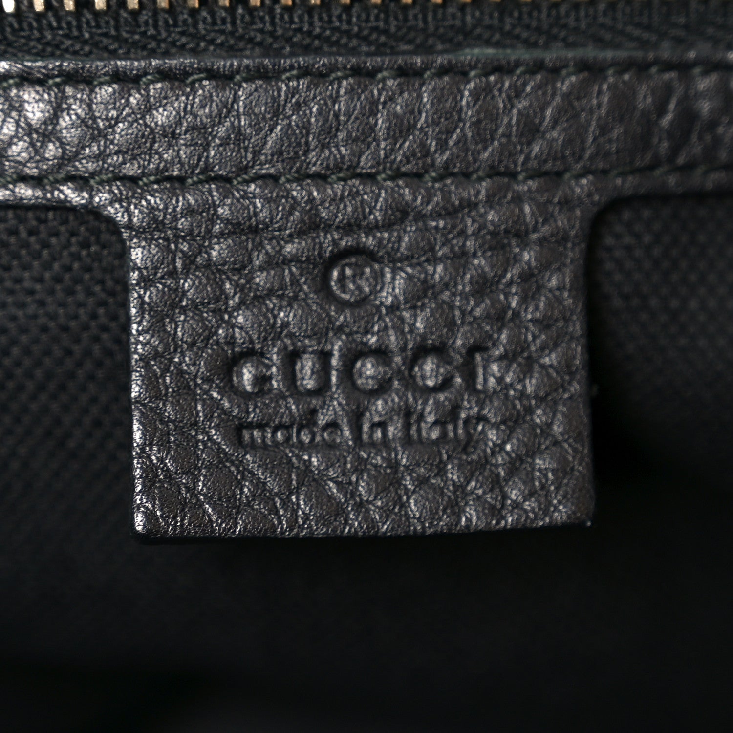 Gucci Pebbled Calfskin Medium Bamboo Shopper Tote Black 6 of 11