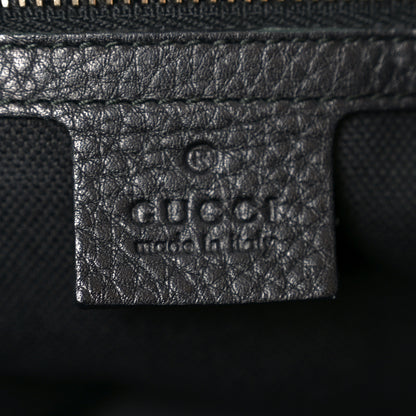 Gucci Pebbled Calfskin Medium Bamboo Shopper Tote Black 6 of 11