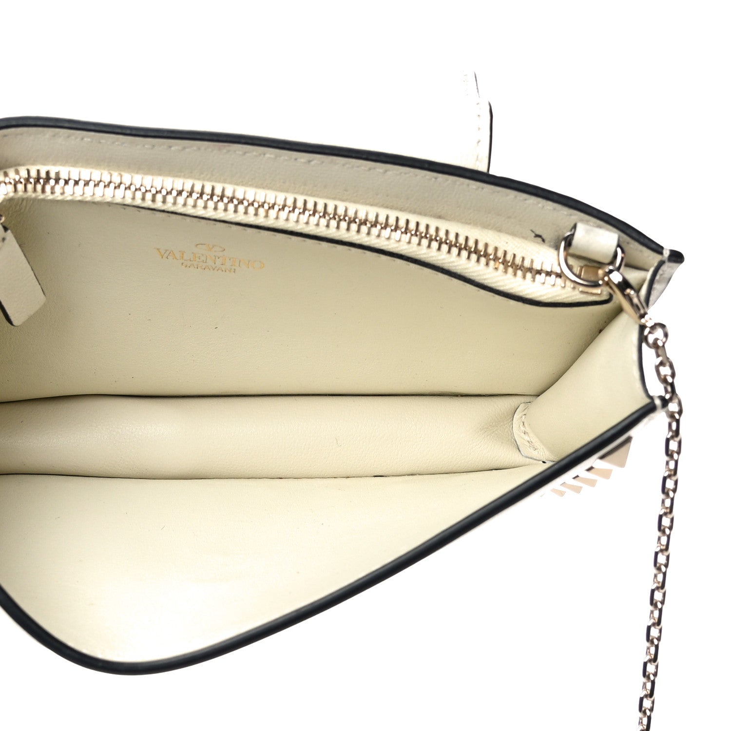Valentino Garavani Calfskin Rockstud Phone Case With Chain Ivory 5 of 7