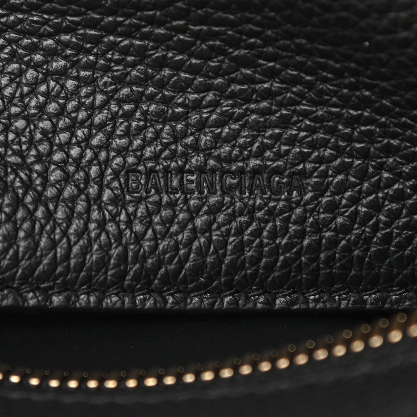 Grained Calfskin Neo Classic Gold Hardware Nano City Crossbody Black
