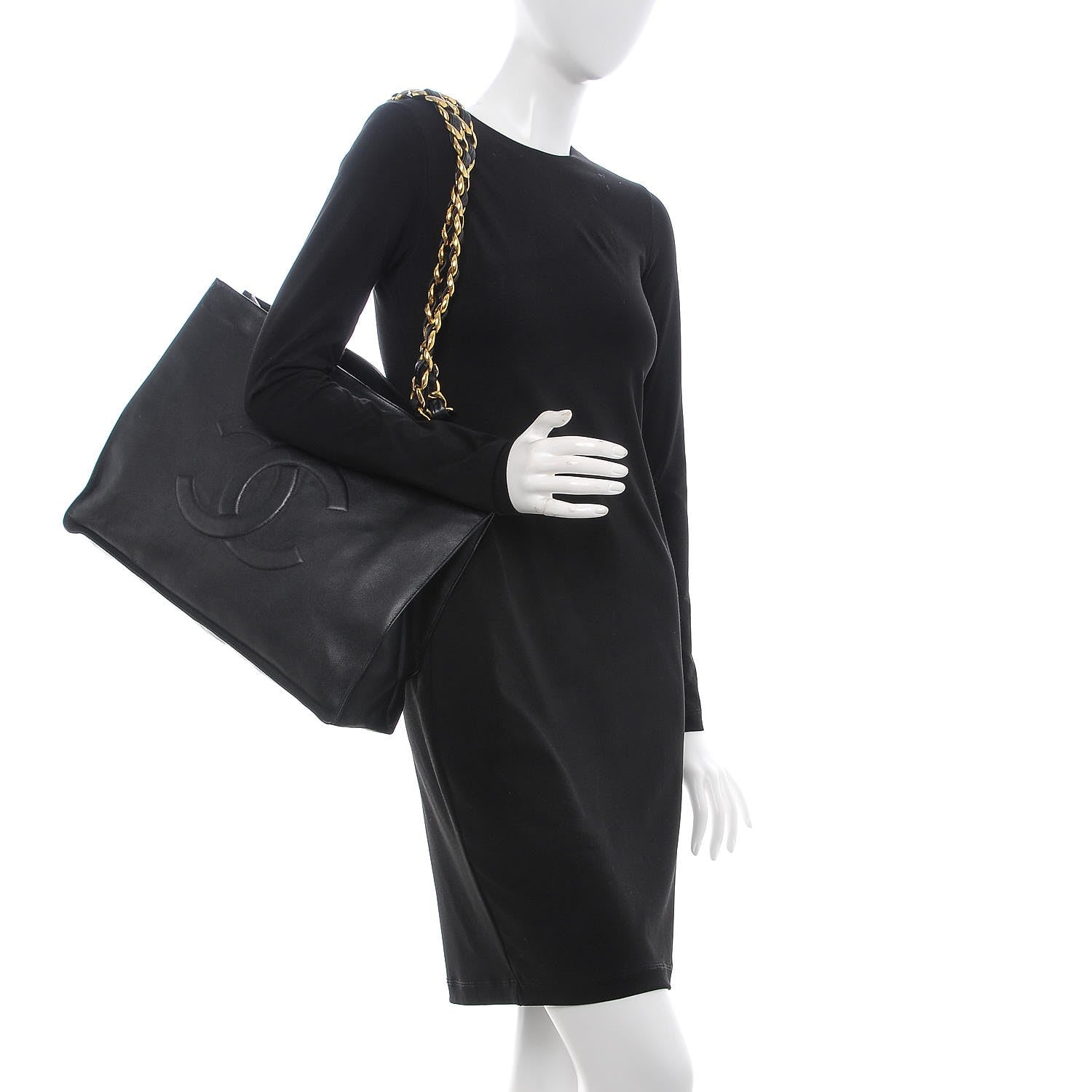 Chanel Lambskin CC Tote Black 2 of 12