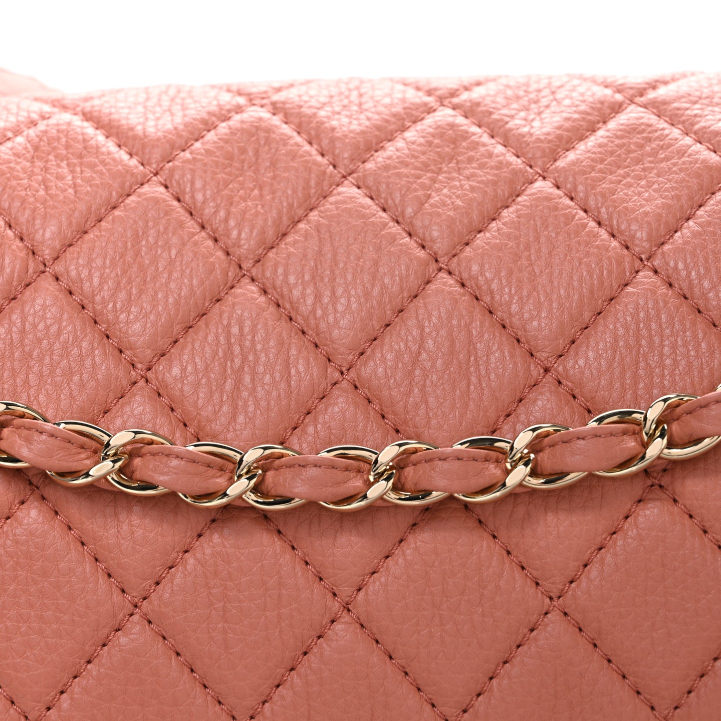 Calfskin Quilted XXL Travel Flap Bag Pink
