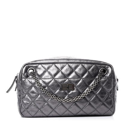 Chanel Metallic Aged Calfskin Quilted Medium Reissue Camera Case Dark Silver 1 of 11