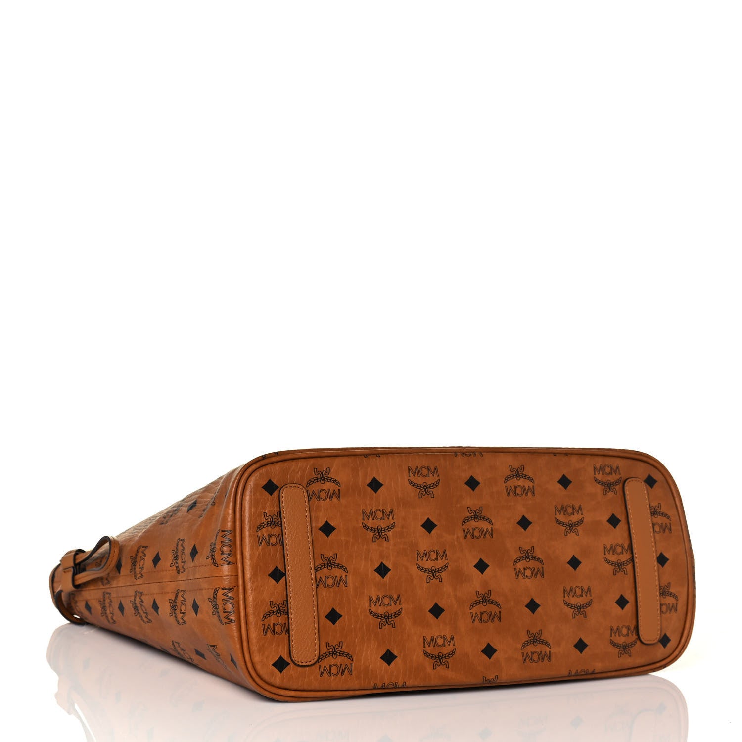 MCM Visetos Medium Liz Reversible Shopper Tote Cognac 5 of 18