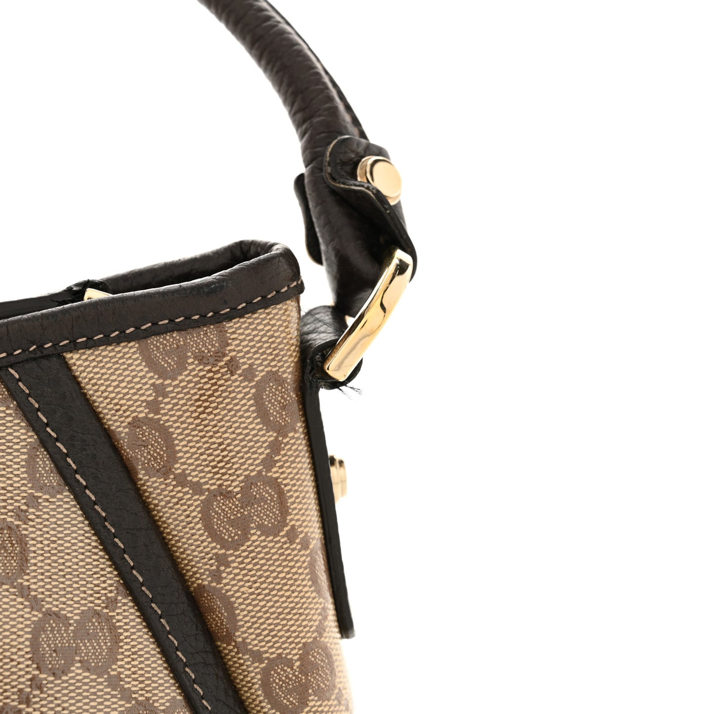 Crystal Monogram Small D Ring Gold Hobo Brown
