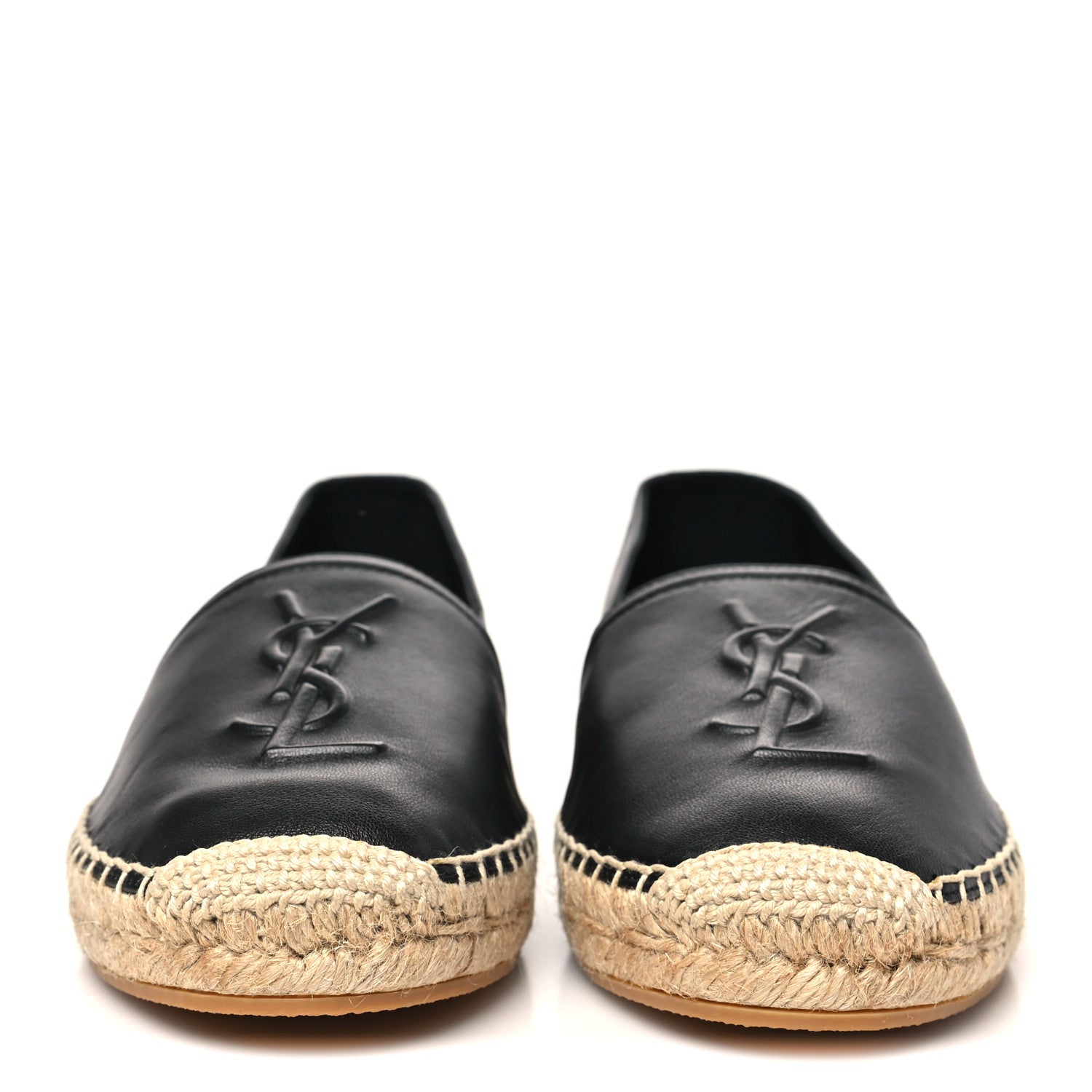 Saint Laurent Lambskin Monogram Espadrilles 37 Black 3 of 10