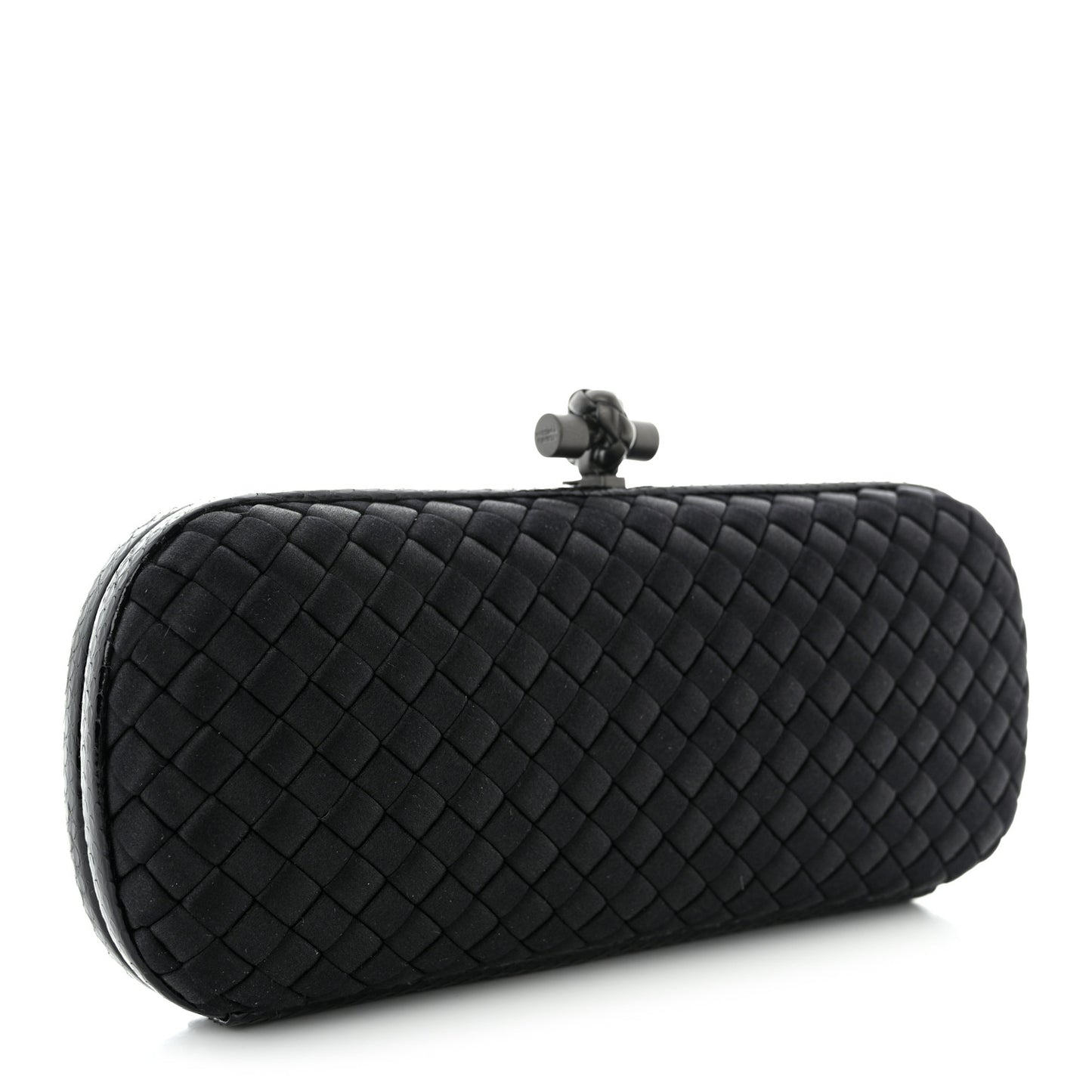 Satin Ayers Intreccio Impero Stretch Knot Clutch Black