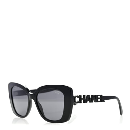 Chanel Acetate Strass Polarized Square Sunglasses 5422 Black 1 of 7