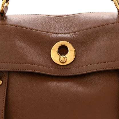 Saint Laurent Calfskin Canvas Medium Muse Two Brown 7 of 13