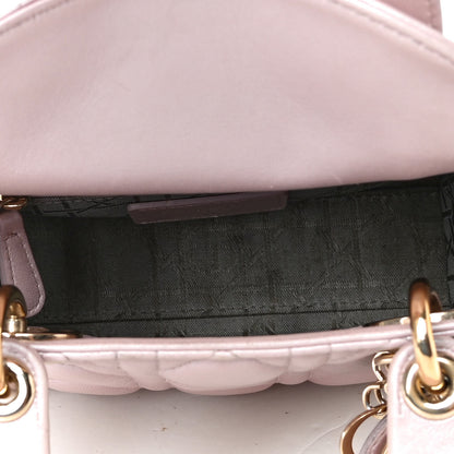 Christian Dior Metallic Lambskin Cannage Mini Lady Dior Lotus 4 of 7