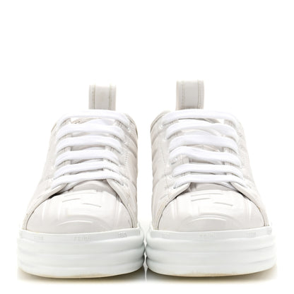 Fendi Nappa FF Embossed Rise Low Top Sneakers 37 White 3 of 9
