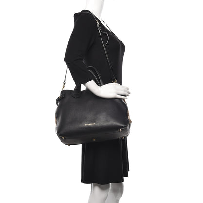 Burberry Smooth Calfskin Medium Banner Tote Black 2 of 16