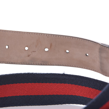 Gucci Calfskin Web Interlocking GG Belt 115 46 Navy Red 4 of 7