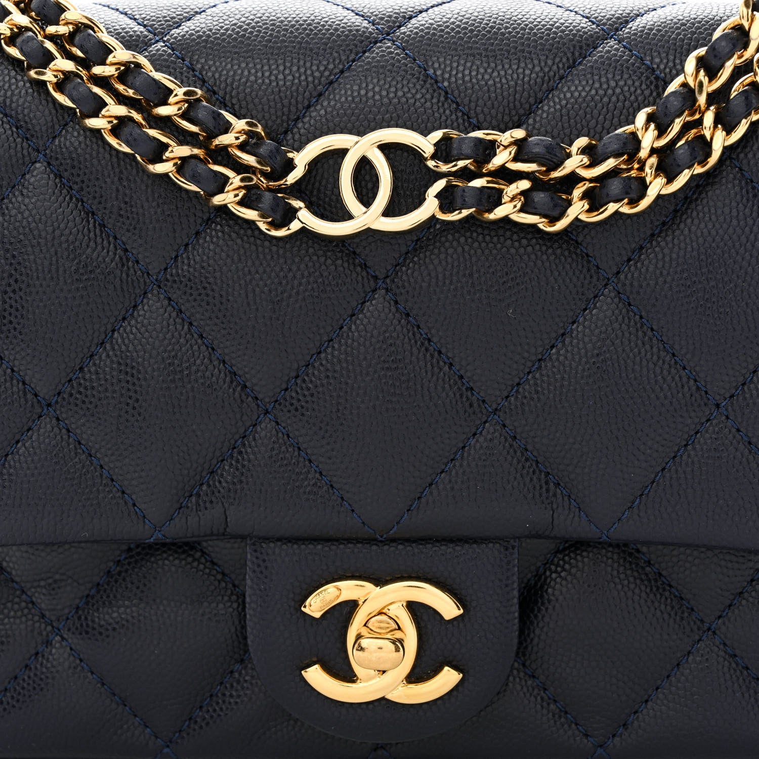 Chanel Caviar Quilted Mini CC You Flap Navy 8 of 11