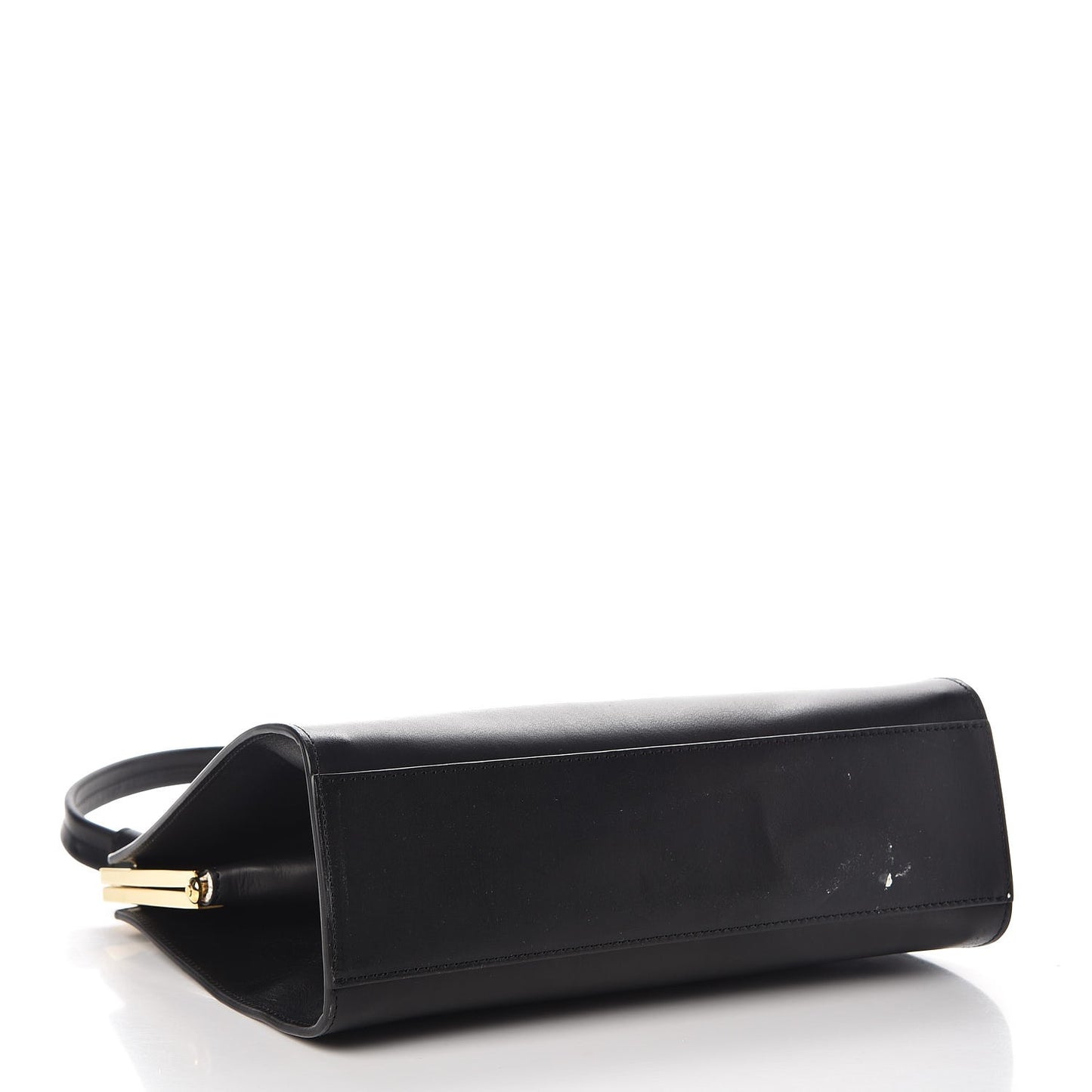 Vegetable Tanned Calfskin Elegant Top Handle Bag Black