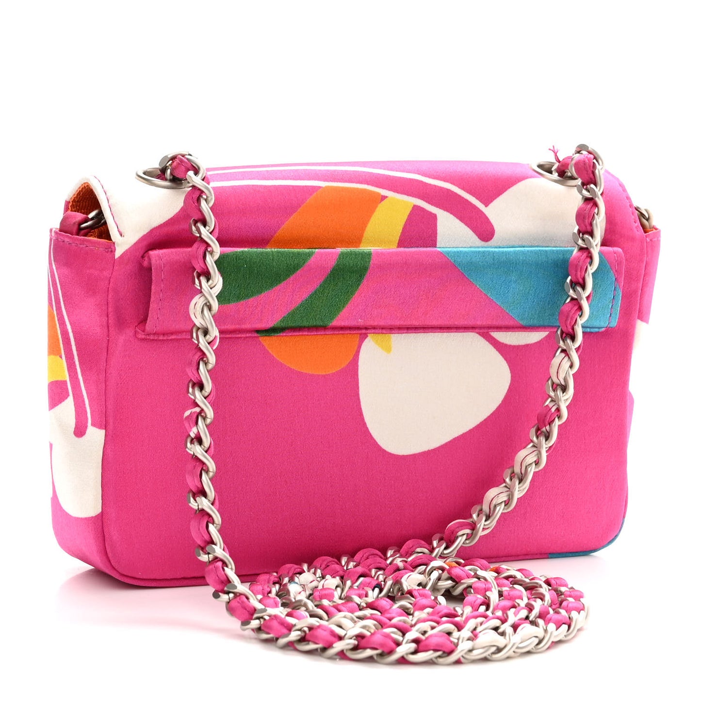 Satin Mini Convertible Flap Pink Multicolor