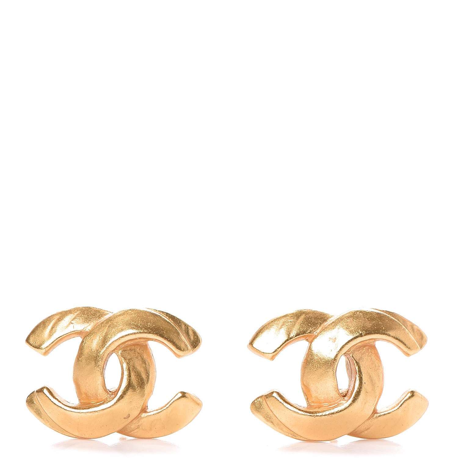 Chanel Textured CC Earrings Gold 1 of 4