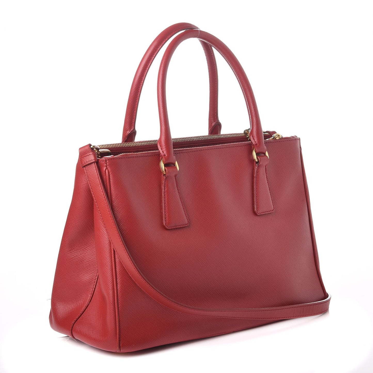 Saffiano Small Galleria Double Zip Tote Fuoco