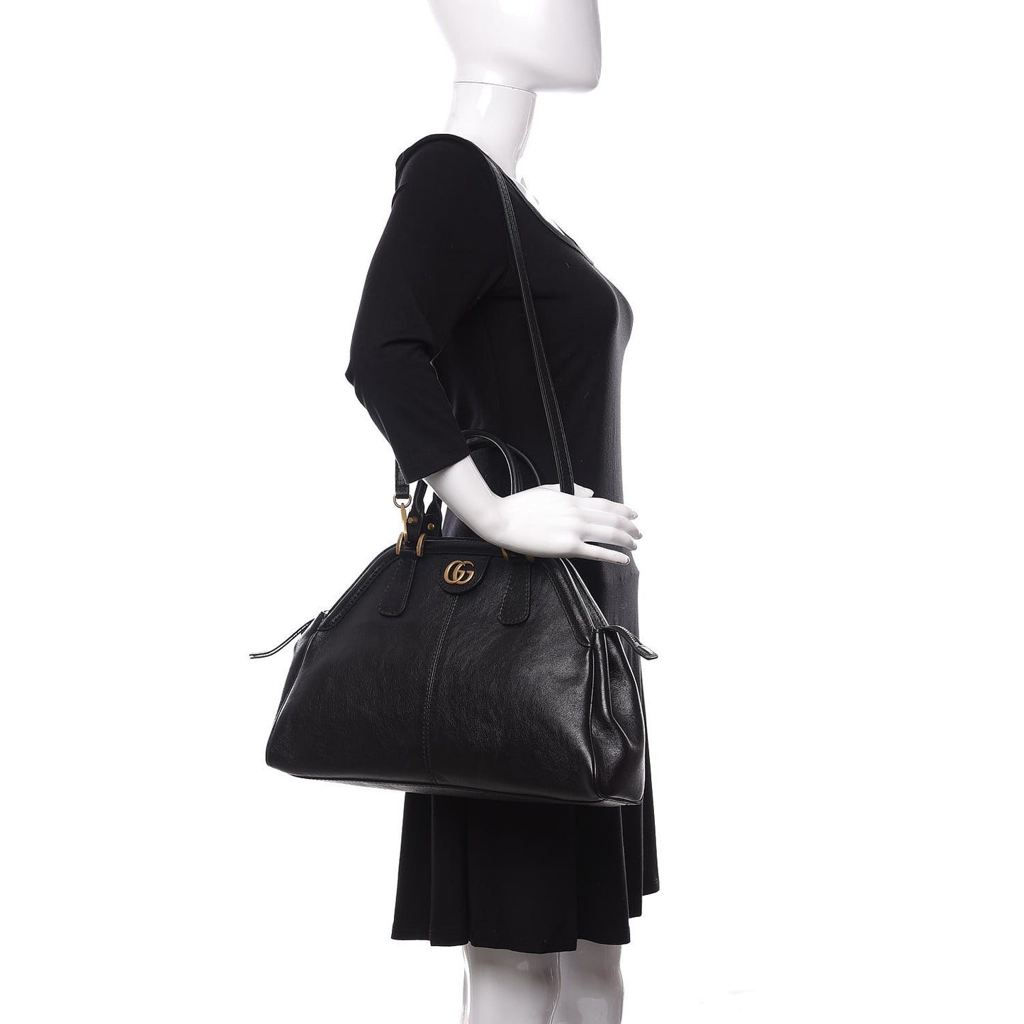 Calfskin Medium Re(Belle) Top Handle Bag Black