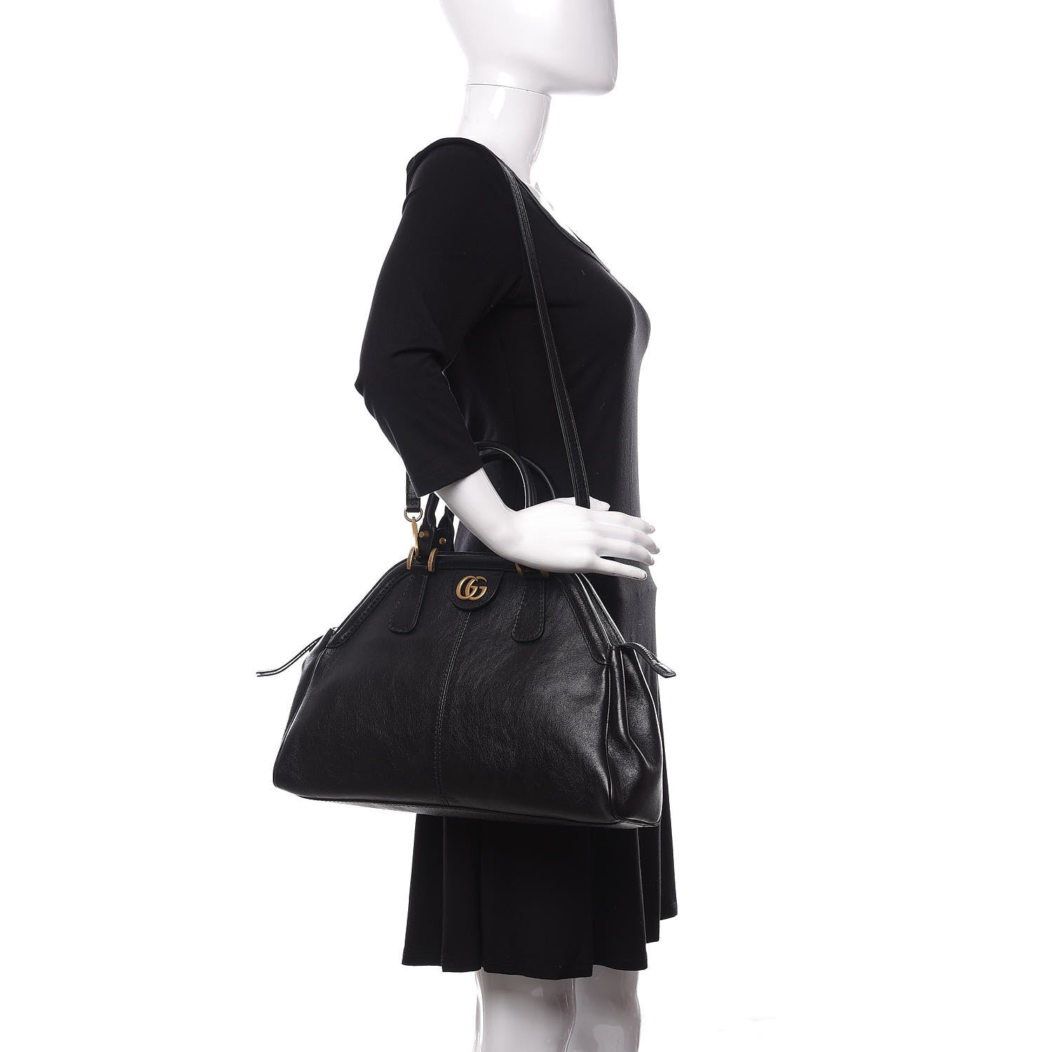 Gucci Calfskin Medium Re(Belle) Top Handle Bag Black 2 of 10