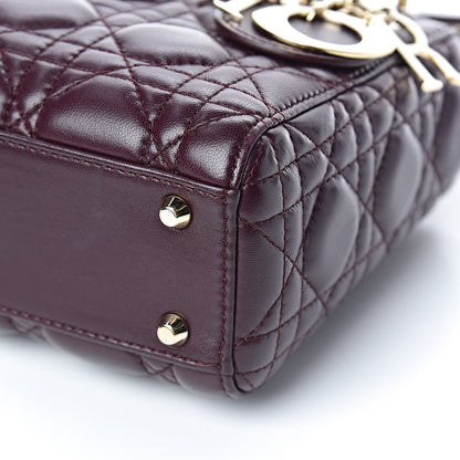 Christian Dior Lambskin Cannage Mini Lady Dior Plum 12 of 14