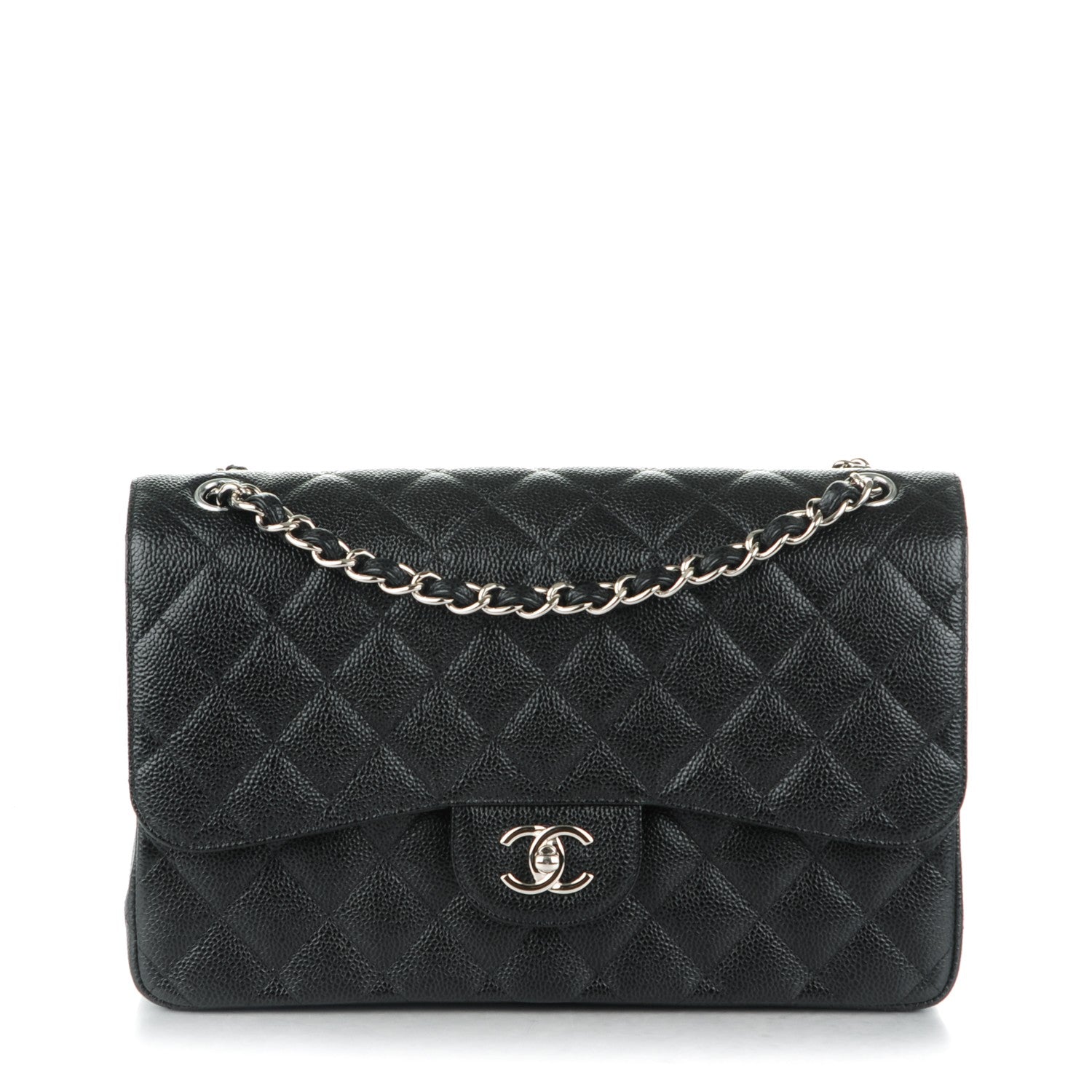 Chanel Caviar Quilted Jumbo Double Flap Black 1 of 8