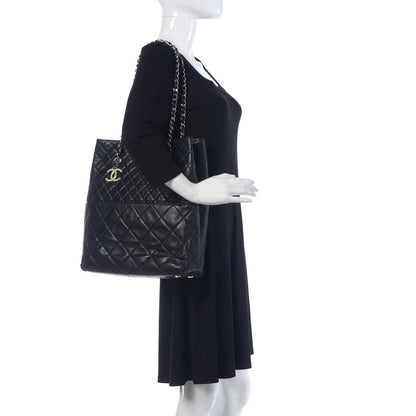 Chanel Calfskin Quilted In The Business North South Tote Black 2 of 9