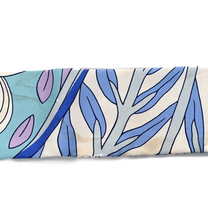 Hermes Silk Le Jardin de la Maharani Twilly Bleu Glacier Turquoise 4 of 4