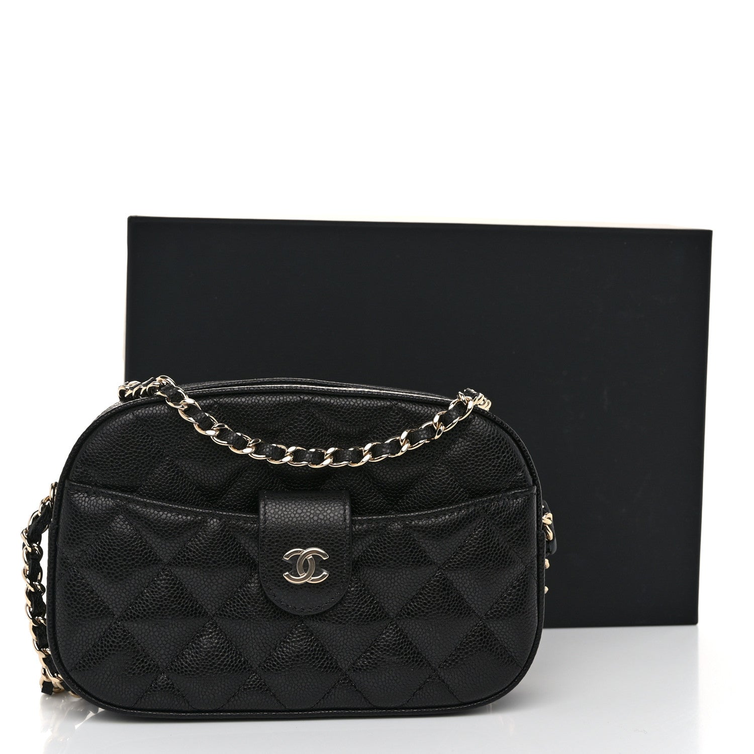 Chanel Caviar Quilted Chain Camera Bag Black 11 of 11