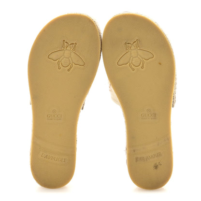 Gucci Canvas Interlocking G Damita Espadrille Sandals 37 Natural 6 of 9