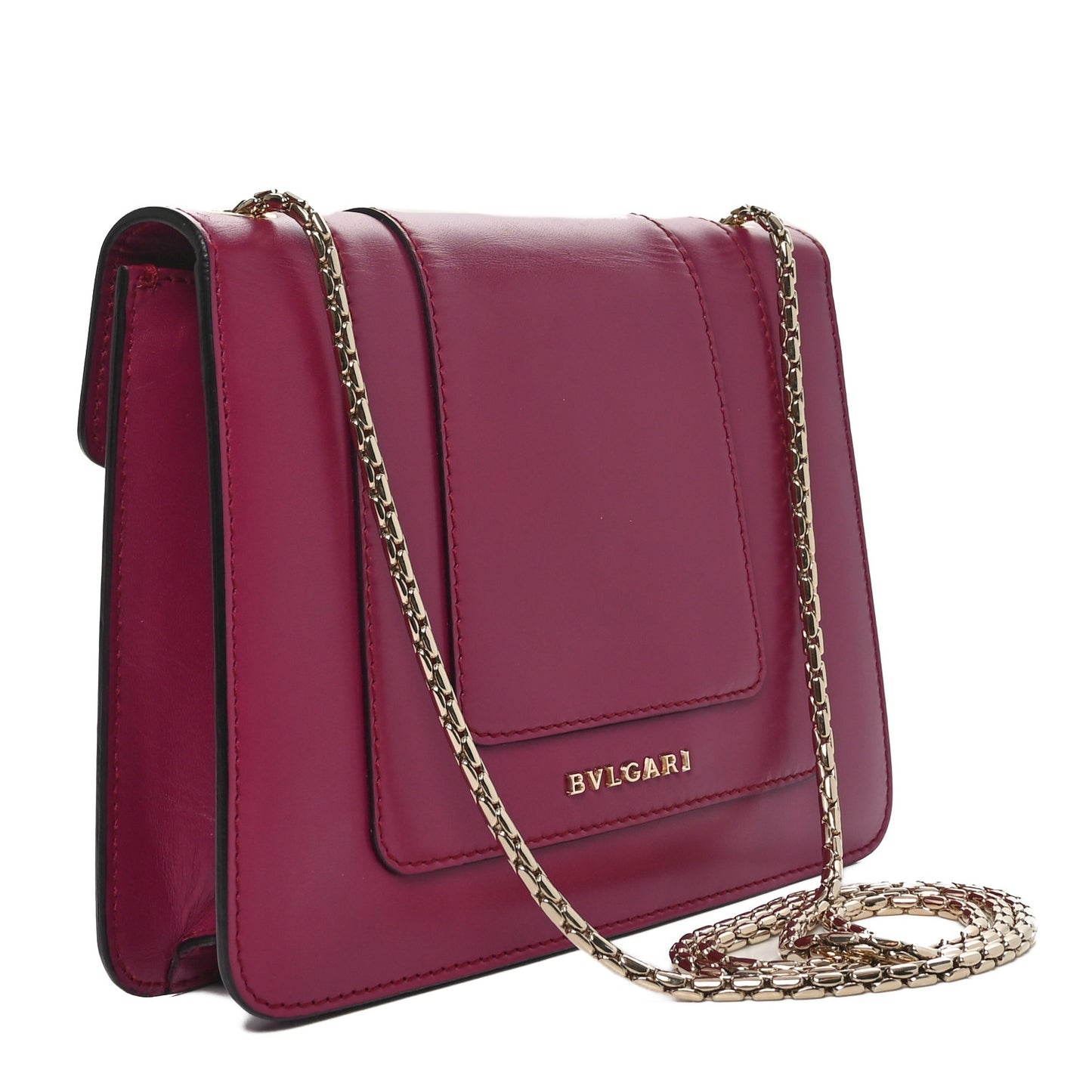 Calfskin Small Serpenti Forever Snake Strap Crossbody Bag Plum