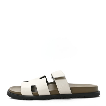Hermes Epsom Mens Chypre Sandals 43 Beige Glaise Vert Toundra 1 of 8