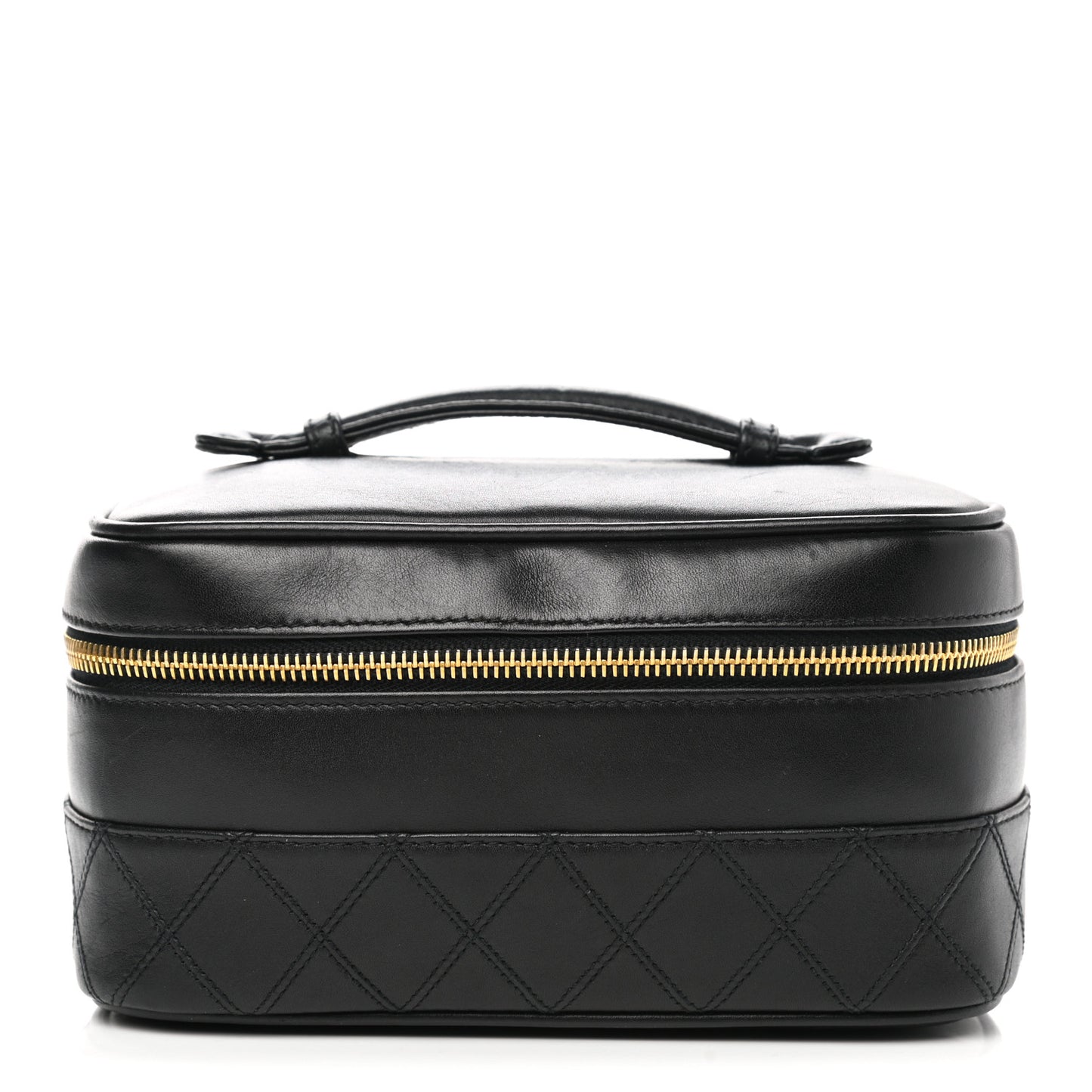 Lambskin Vanity Cosmetic Case Black