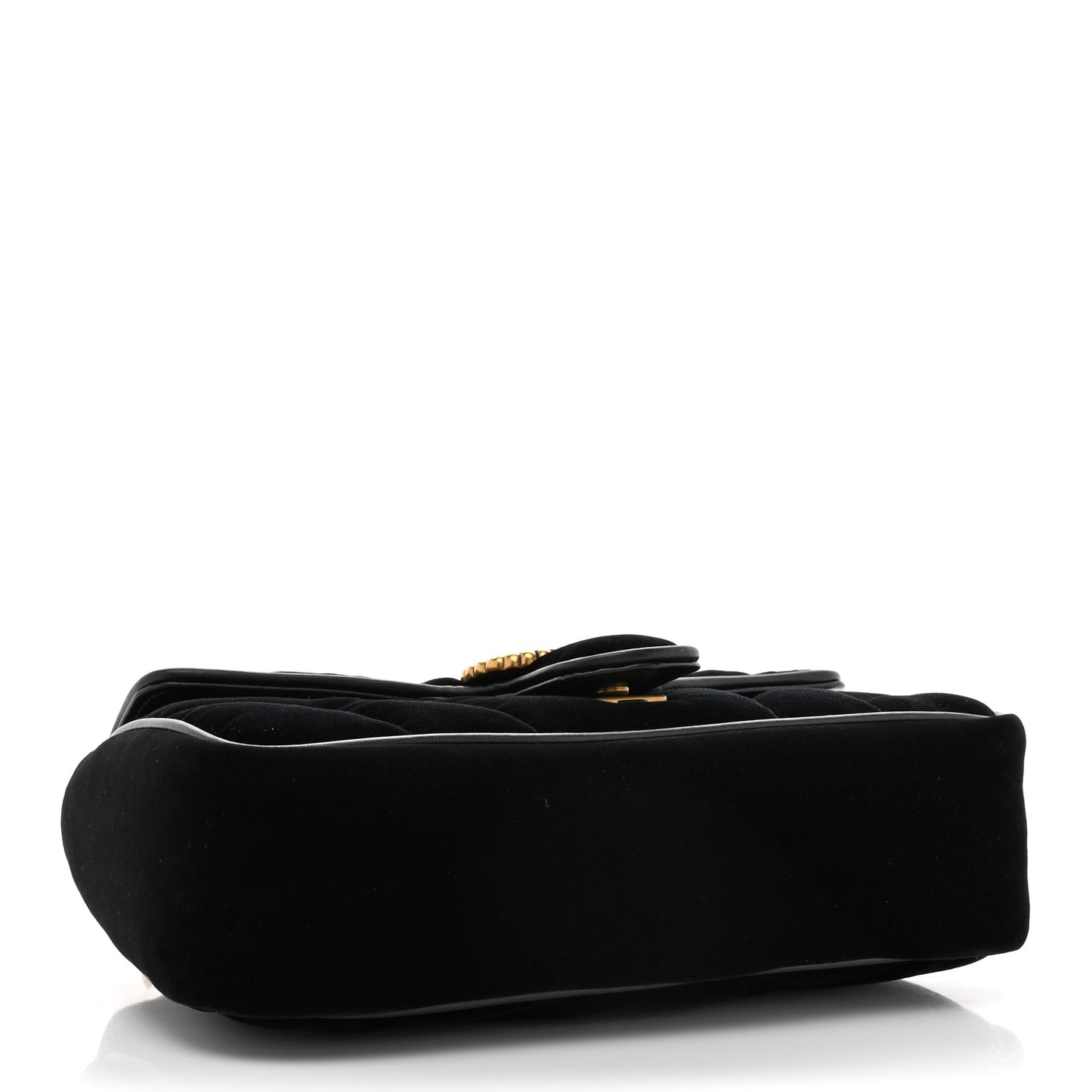 Velvet Matelasse Double G Studs Small Torchon GG Marmont Shoulder Bag Black