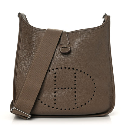 Hermes Taurillon Clemence Evelyne III GM Etoupe 1 of 9