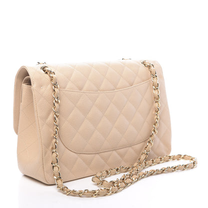 Chanel Caviar Quilted Jumbo Double Flap Beige Clair 3 of 11