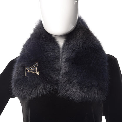 Louis Vuitton Nathalia Fox Fur Scarf Blue Nuit 2 of 5