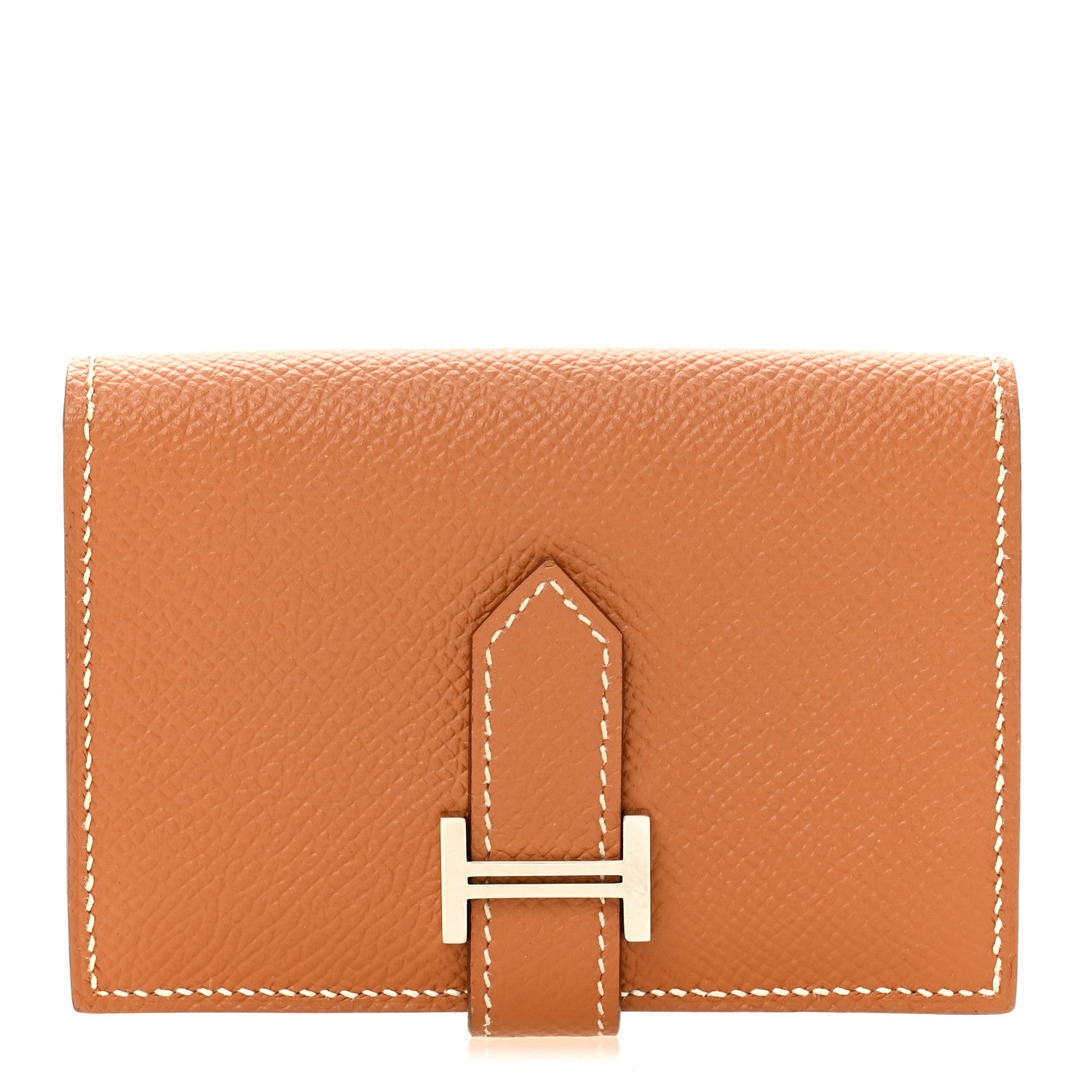 Hermes Epsom Bearn Card Holder Wallet Gold 1 of 10