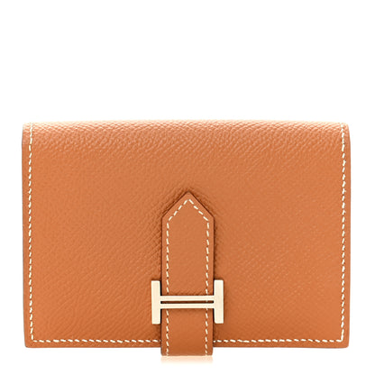Hermes Epsom Bearn Card Holder Wallet Gold 1 of 10