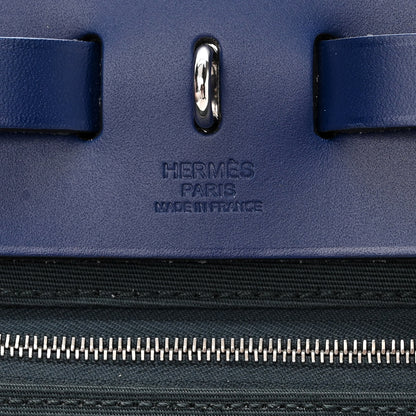 Hermes Vache Hunter Toile Herbag Zip 31 PM Vert Cypress Bleu Saphir 7 of 11