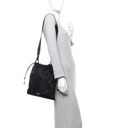 Prada Tessuto Nylon Passama Embroidered Bag Black 2 of 10