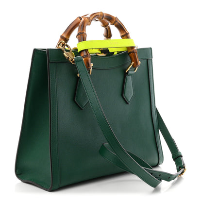 Gucci Wonka Grain Calfskin Small Diana Tote Bag Green Yellow Fluo 3 of 10