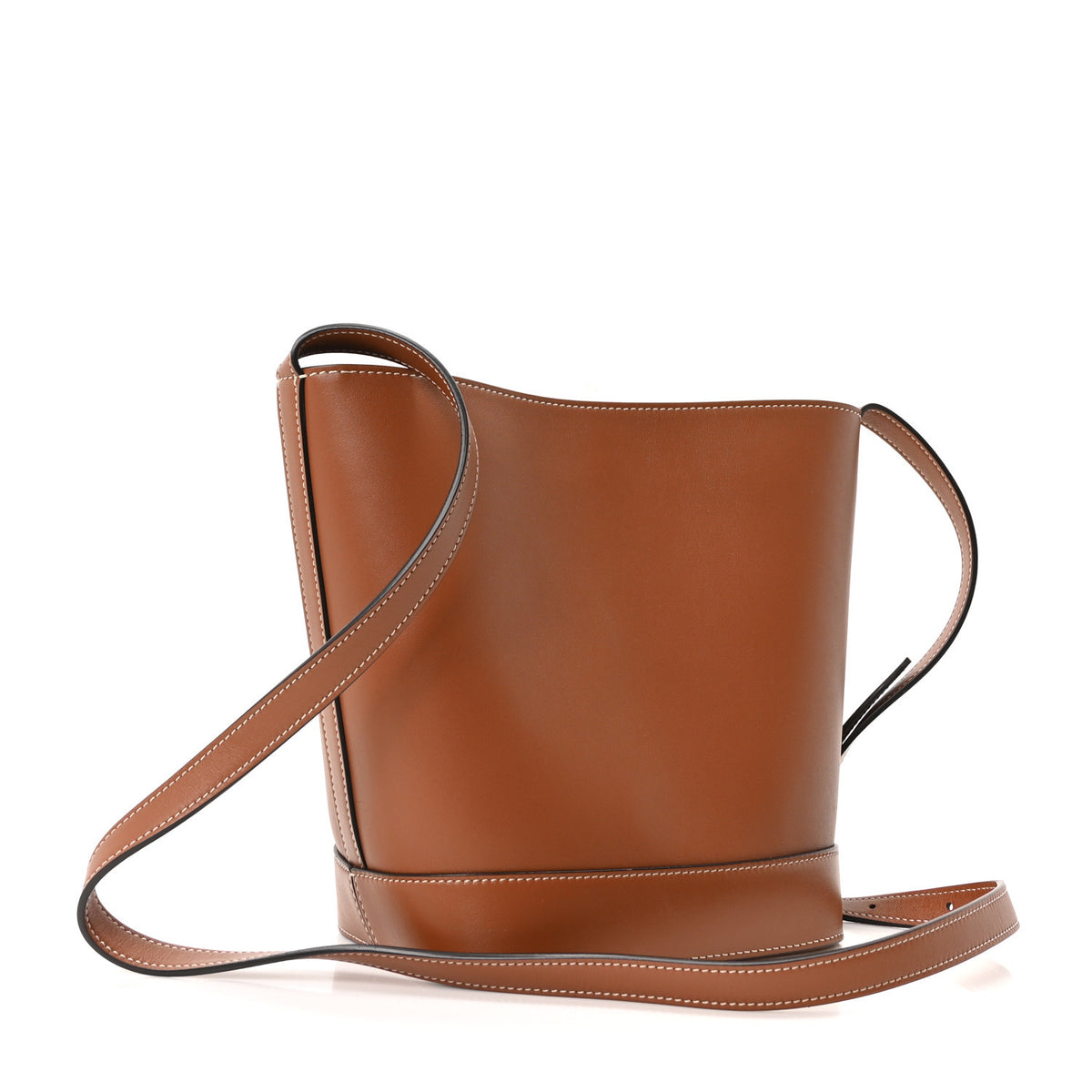 Smooth Calfskin Small Cuir Triomphe Bucket Bag Tan
