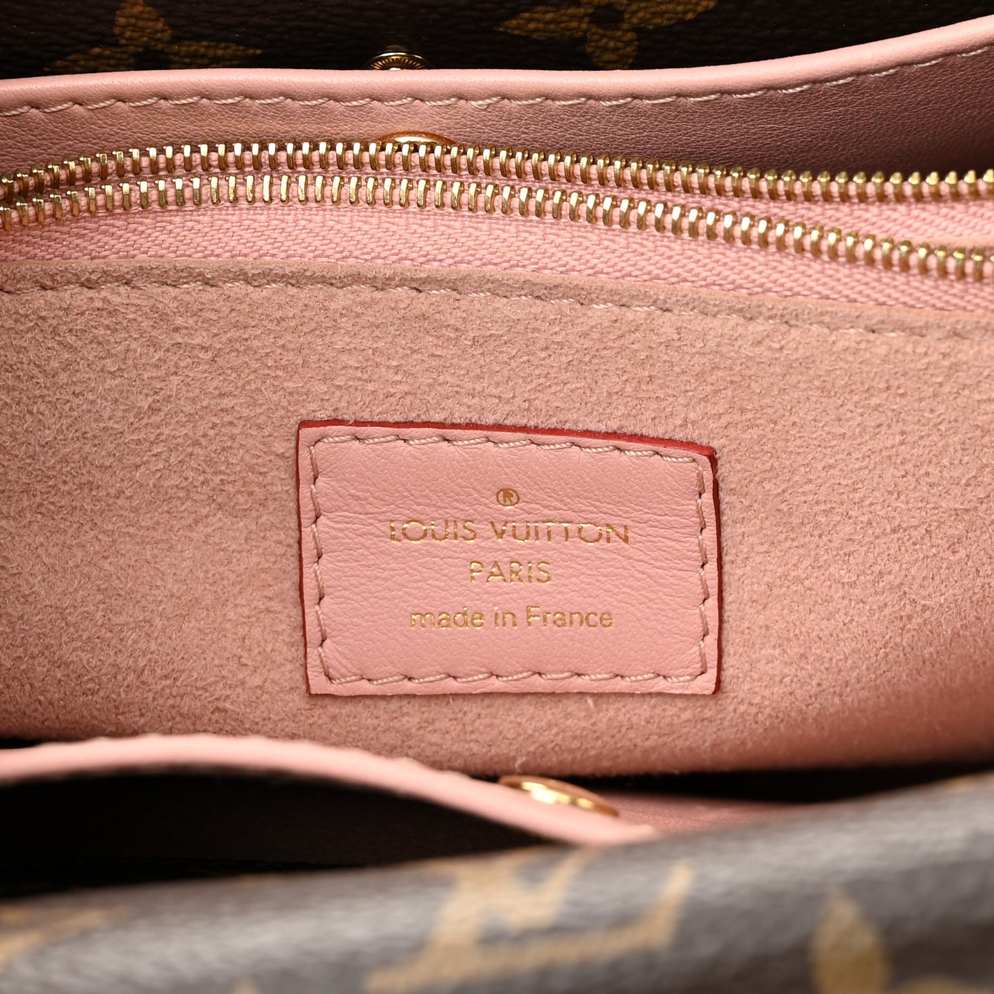Grained Calfskin Monogram Double V Rose Poudre