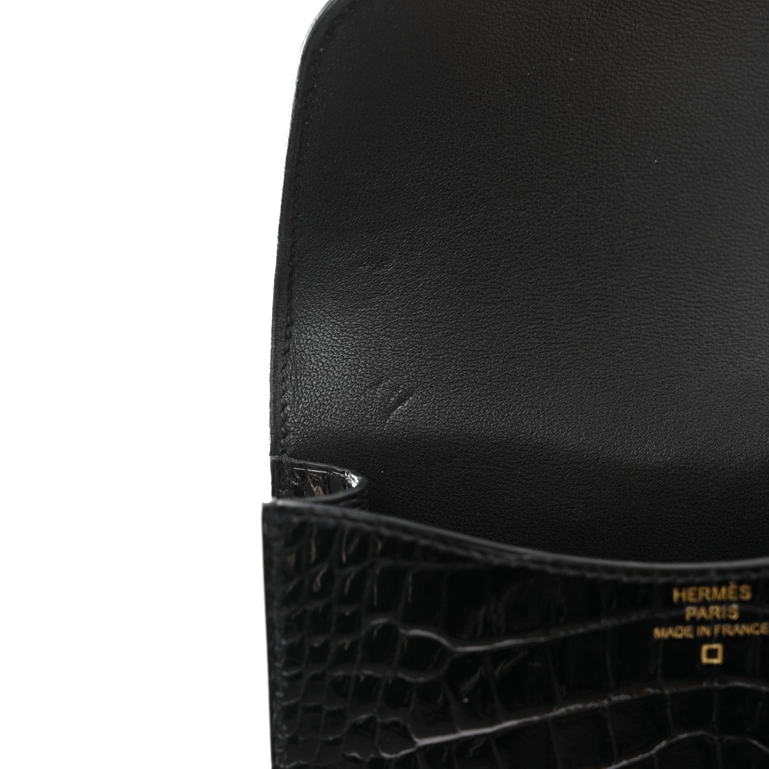 Hermes Shiny Alligator Constance Slim Wallet Black 8 of 8