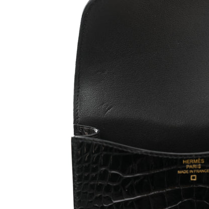 Hermes Shiny Alligator Constance Slim Wallet Black 8 of 8