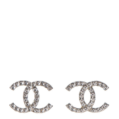 Chanel Crystal CC Earrings Silver 1 of 4