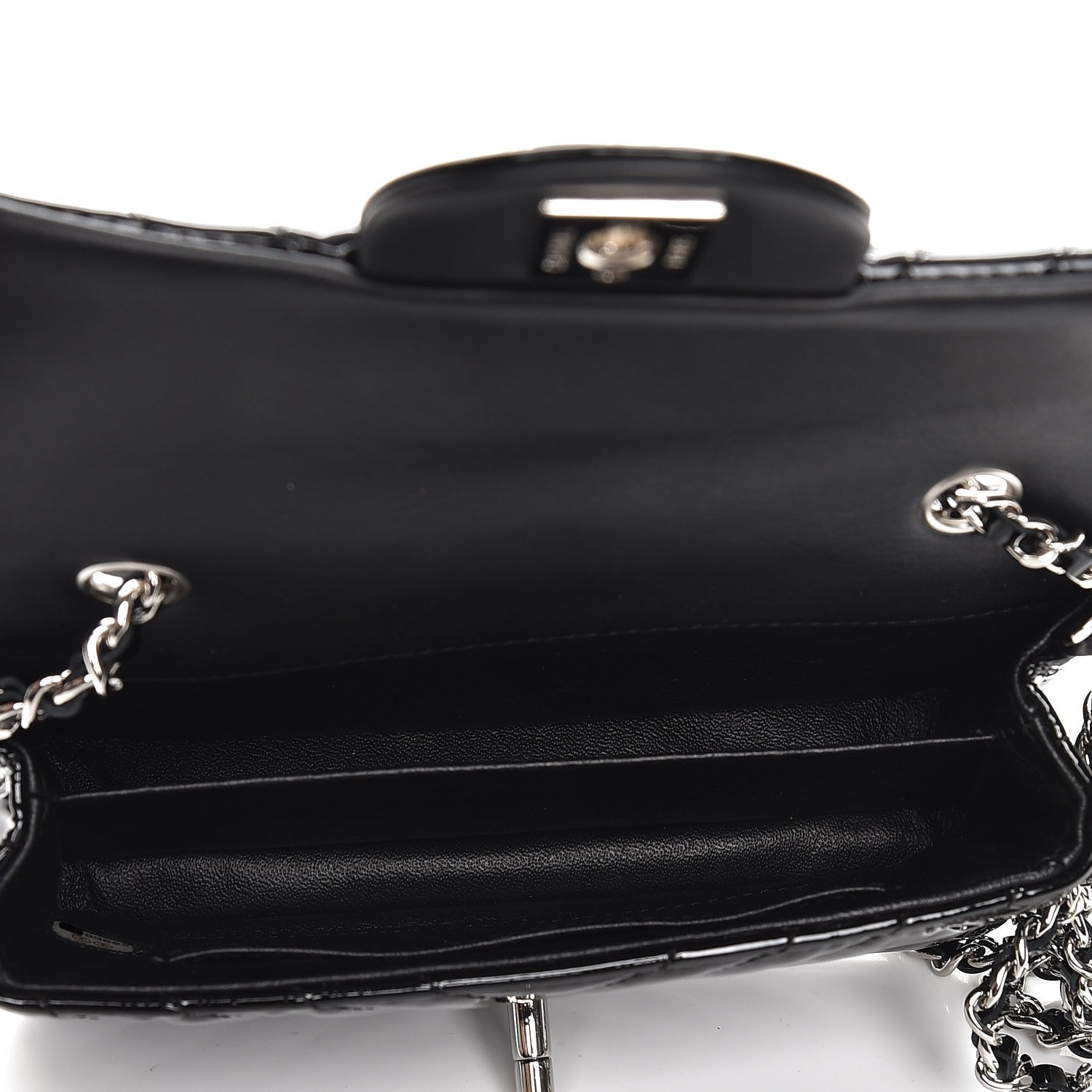 Chanel Patent Calfskin Chevron Quilted Extra Mini Flap Black 5 of 8