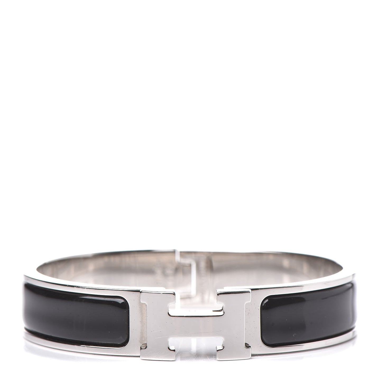 Enamel Narrow Clic Clac H Bracelet PM Black