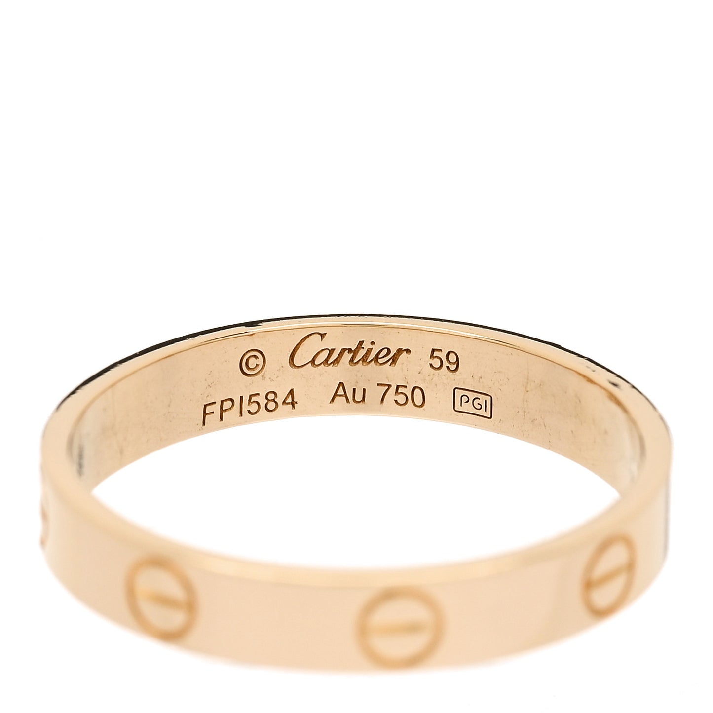 18K Yellow Gold 3.5mm LOVE Wedding Band Ring 59 8.75